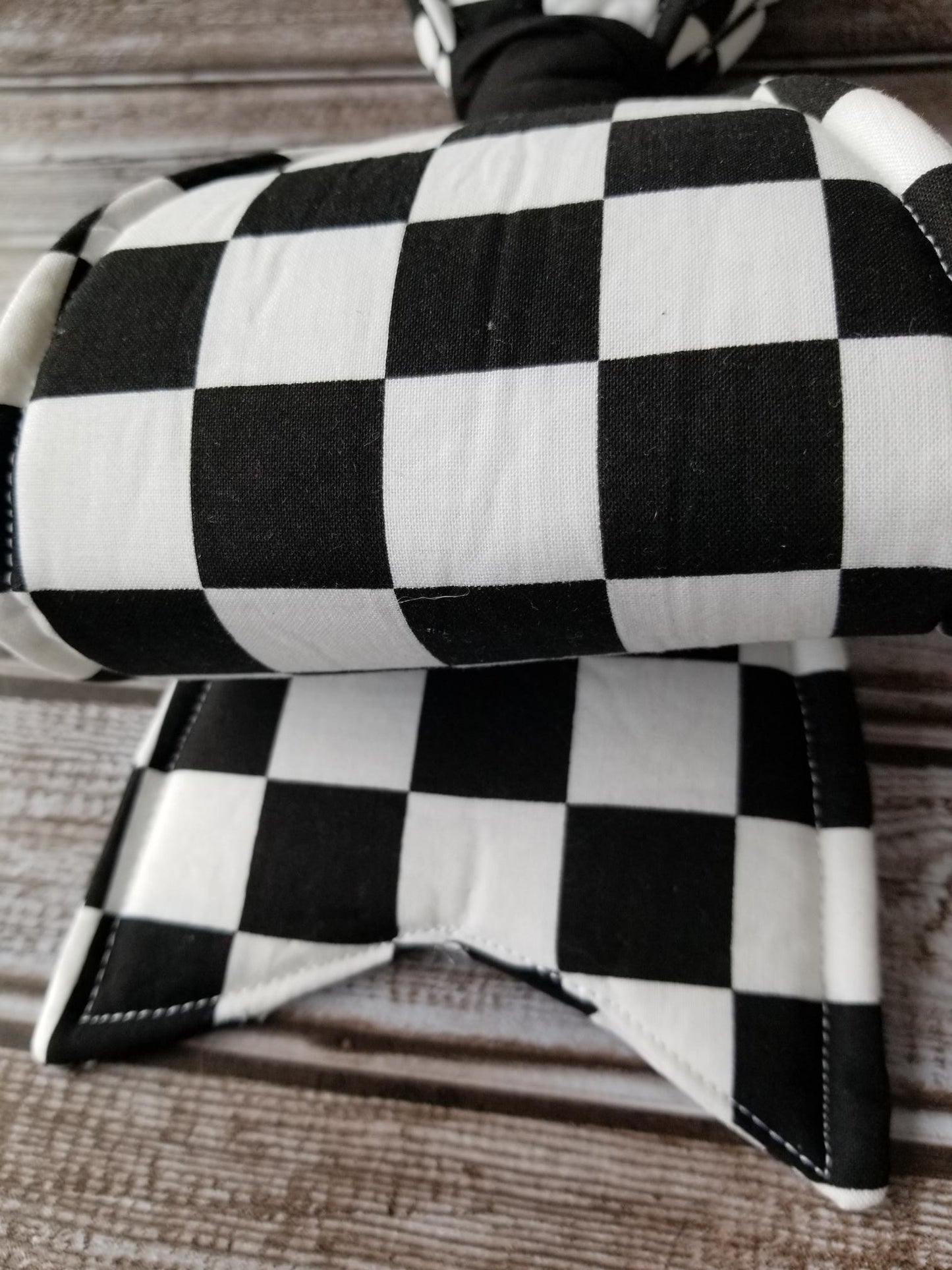 Checkered Wired Fabric Bow