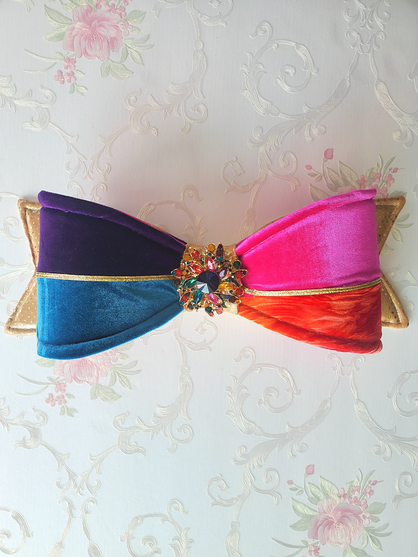 Jewel Tone Velvet Wired Fabric Bow