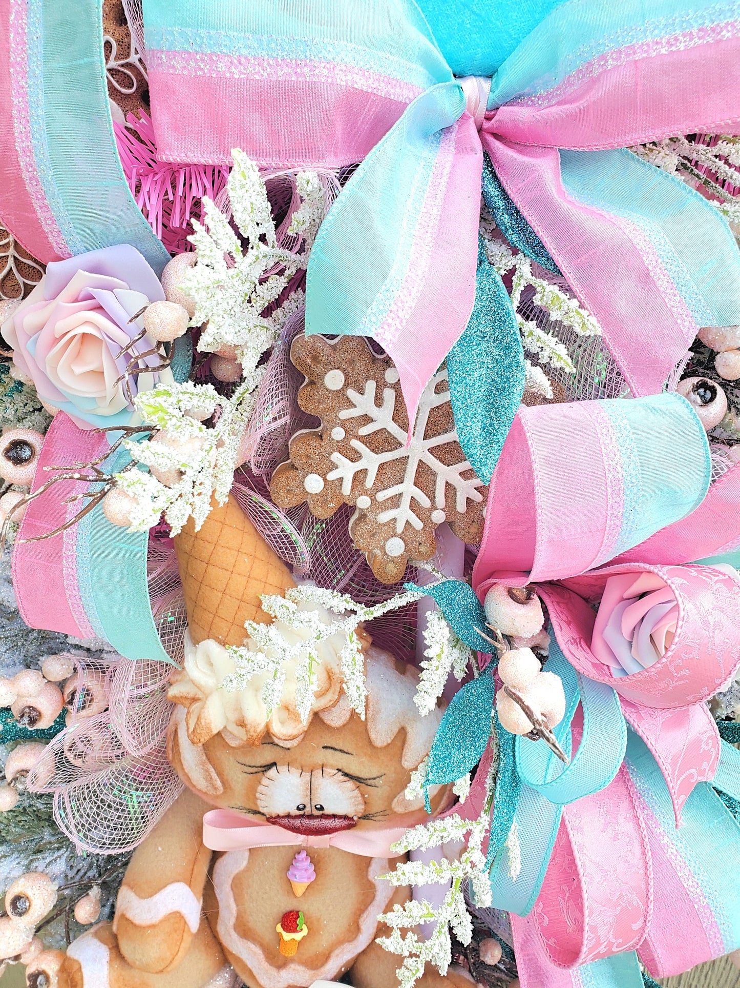 Pastel Sweets Lollipop Christmas Wreath