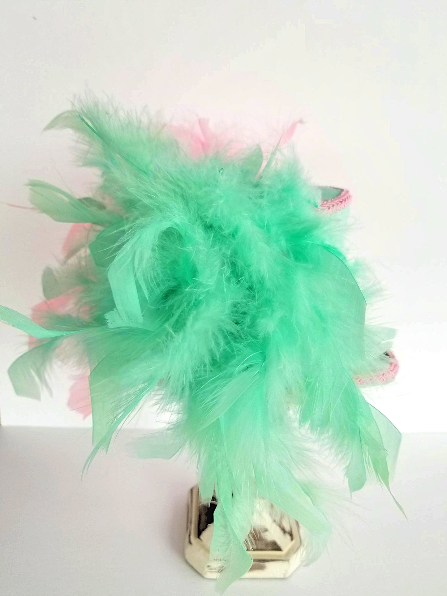 Pink Mint Rose Butterfly Mini Top Hat