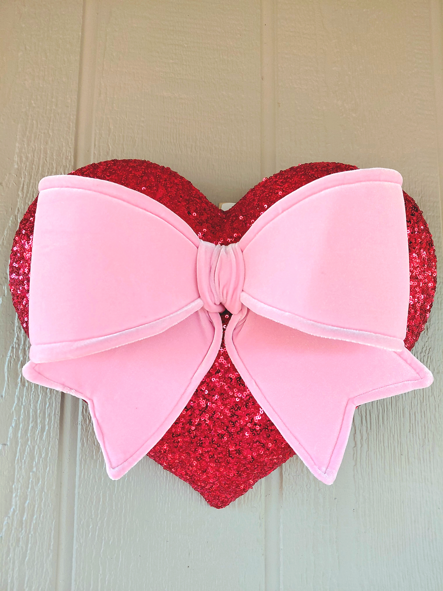 Red Sequin Heart Wreath Attachment
