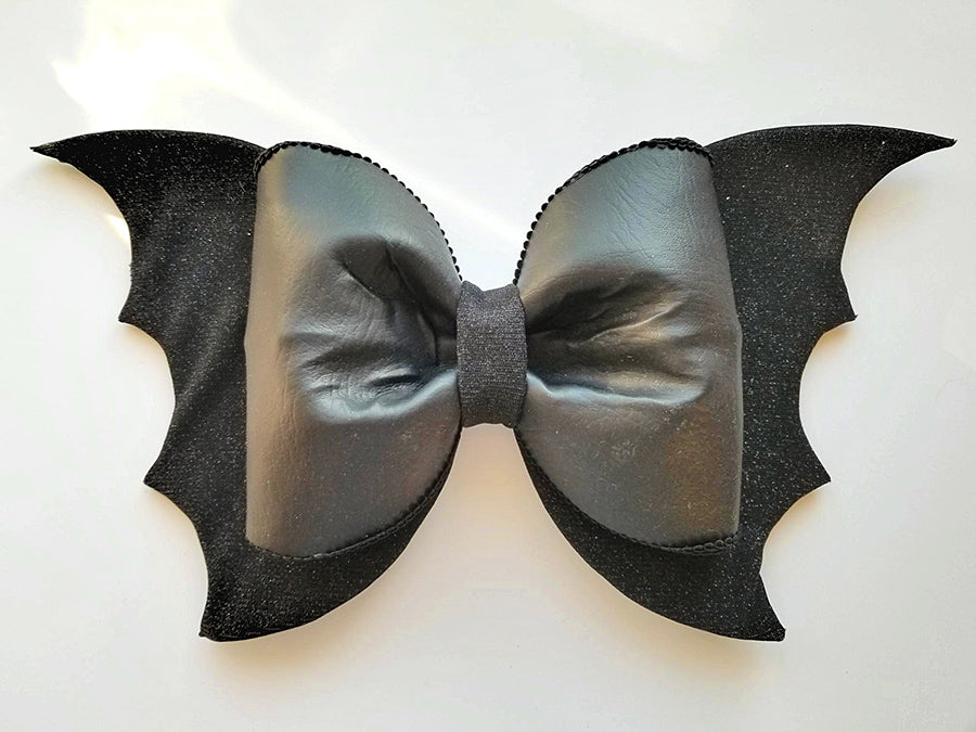 Pinched Bat Bow Wired Fabric Bow
