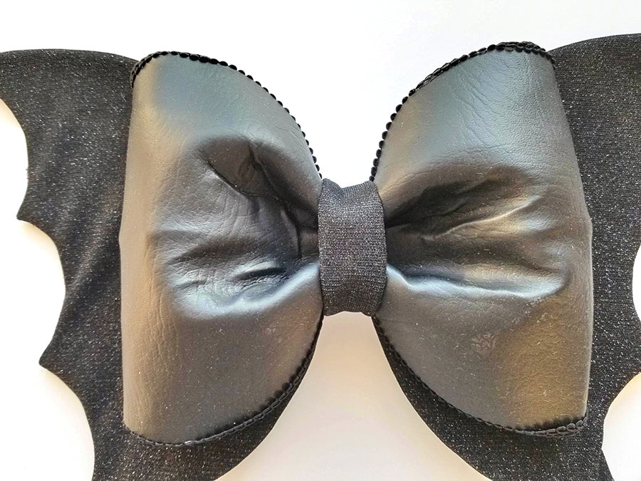 Pinched Bat Bow Wired Fabric Bow