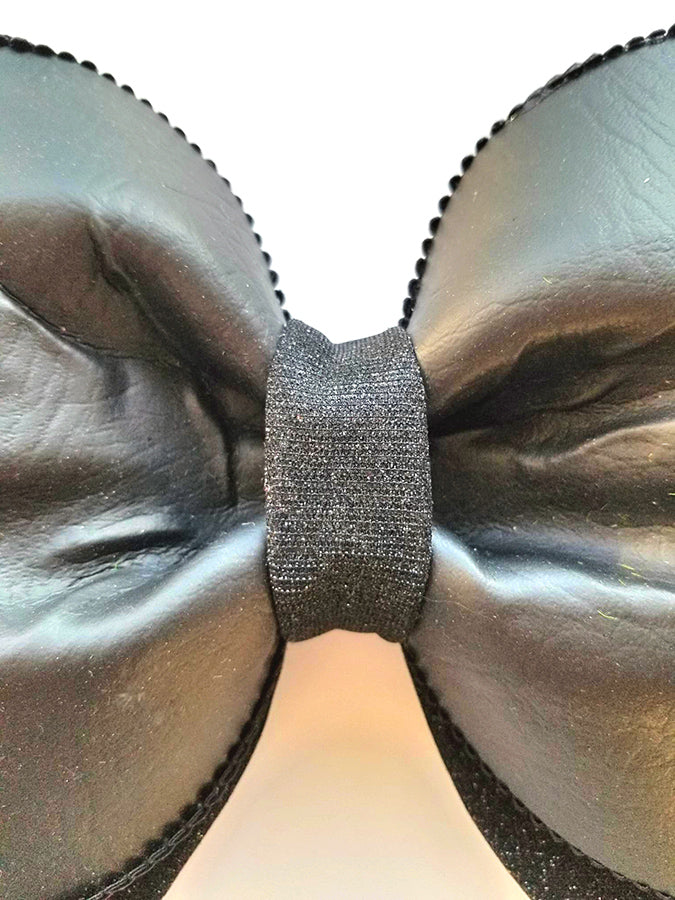 Pinched Bat Bow Wired Fabric Bow