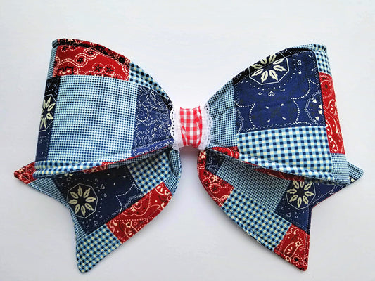 Country Bandana Wired Fabric Bow