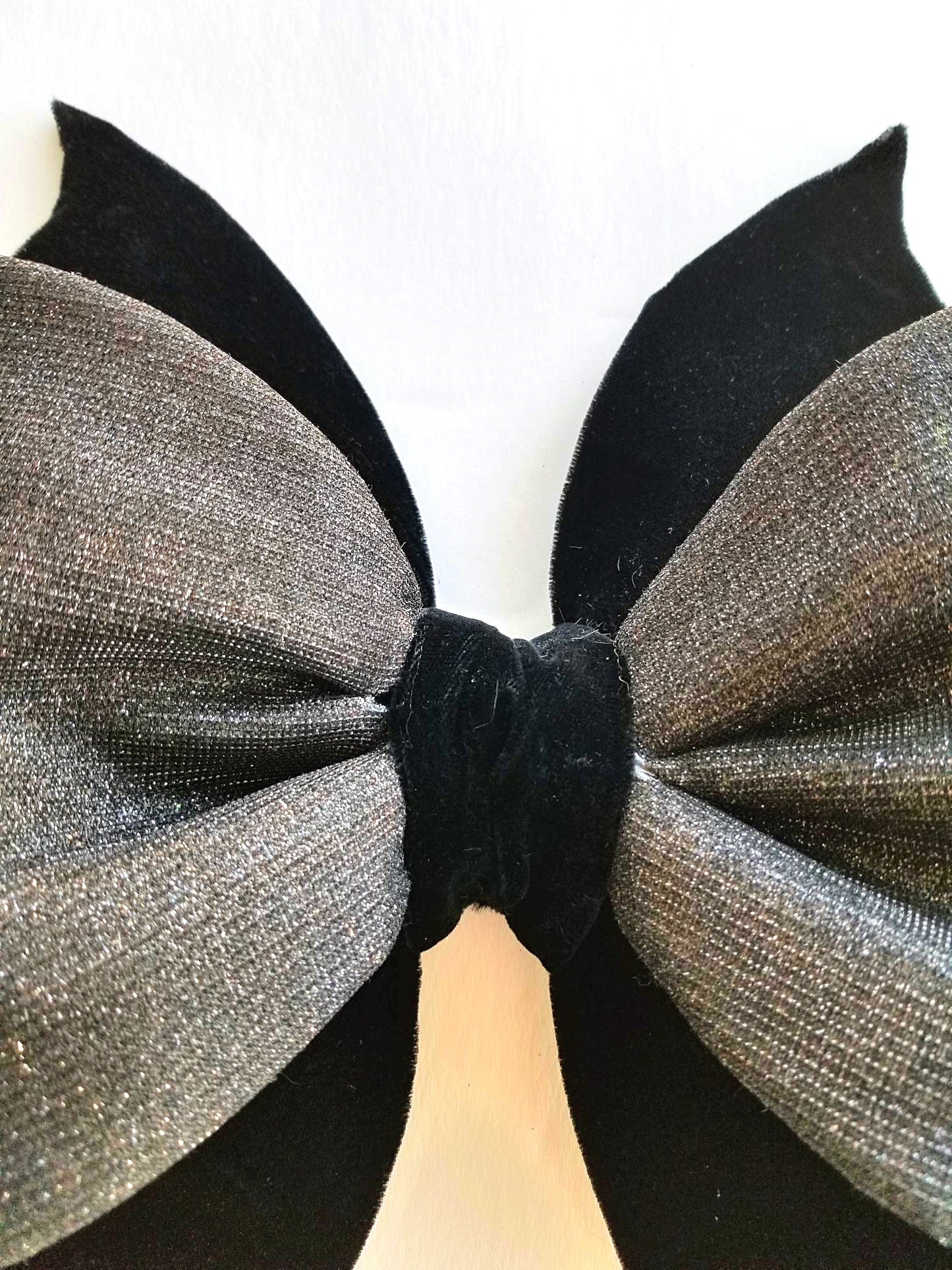 Black Velvet Wired Fabric Bat Bow