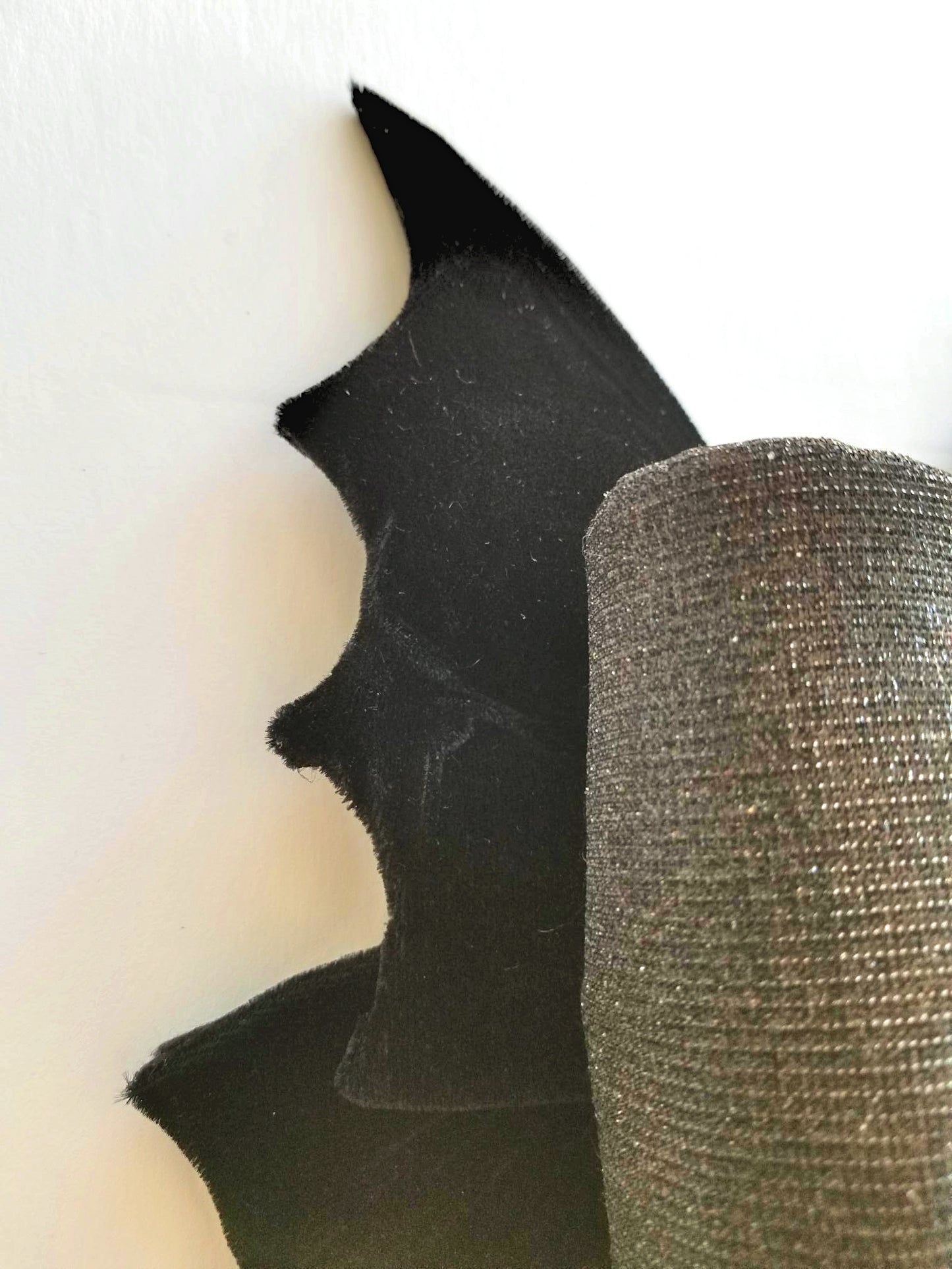 Black Velvet Wired Fabric Bat Bow