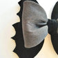 Black Velvet Wired Fabric Bat Bow