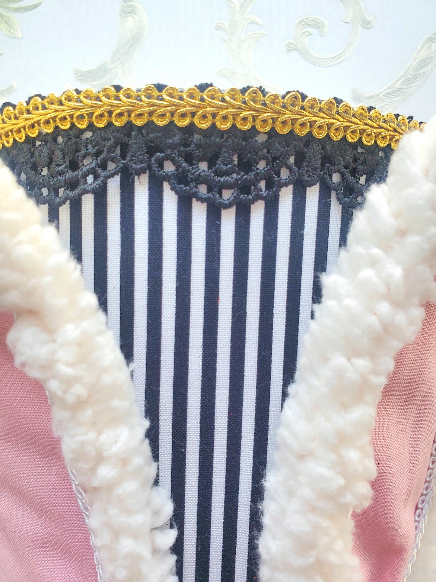Black White Striped Easter Bunny Hat Wreath Attachment