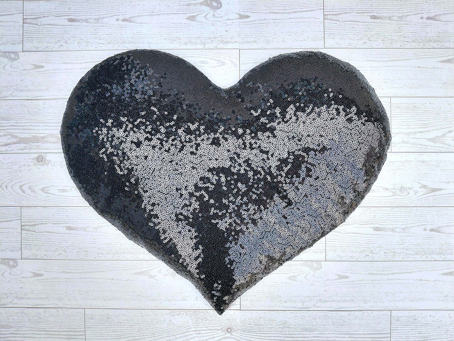 Black Sequin Heart Wreath Attachment