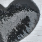 Black Sequin Heart Wreath Attachment
