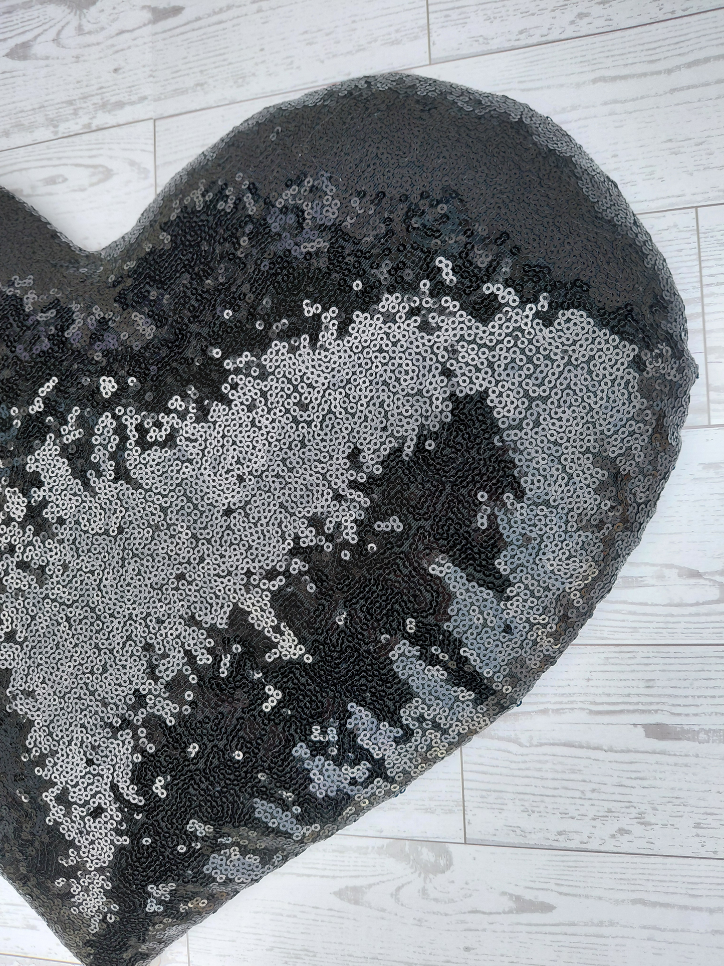 Black Sequin Heart Wreath Attachment