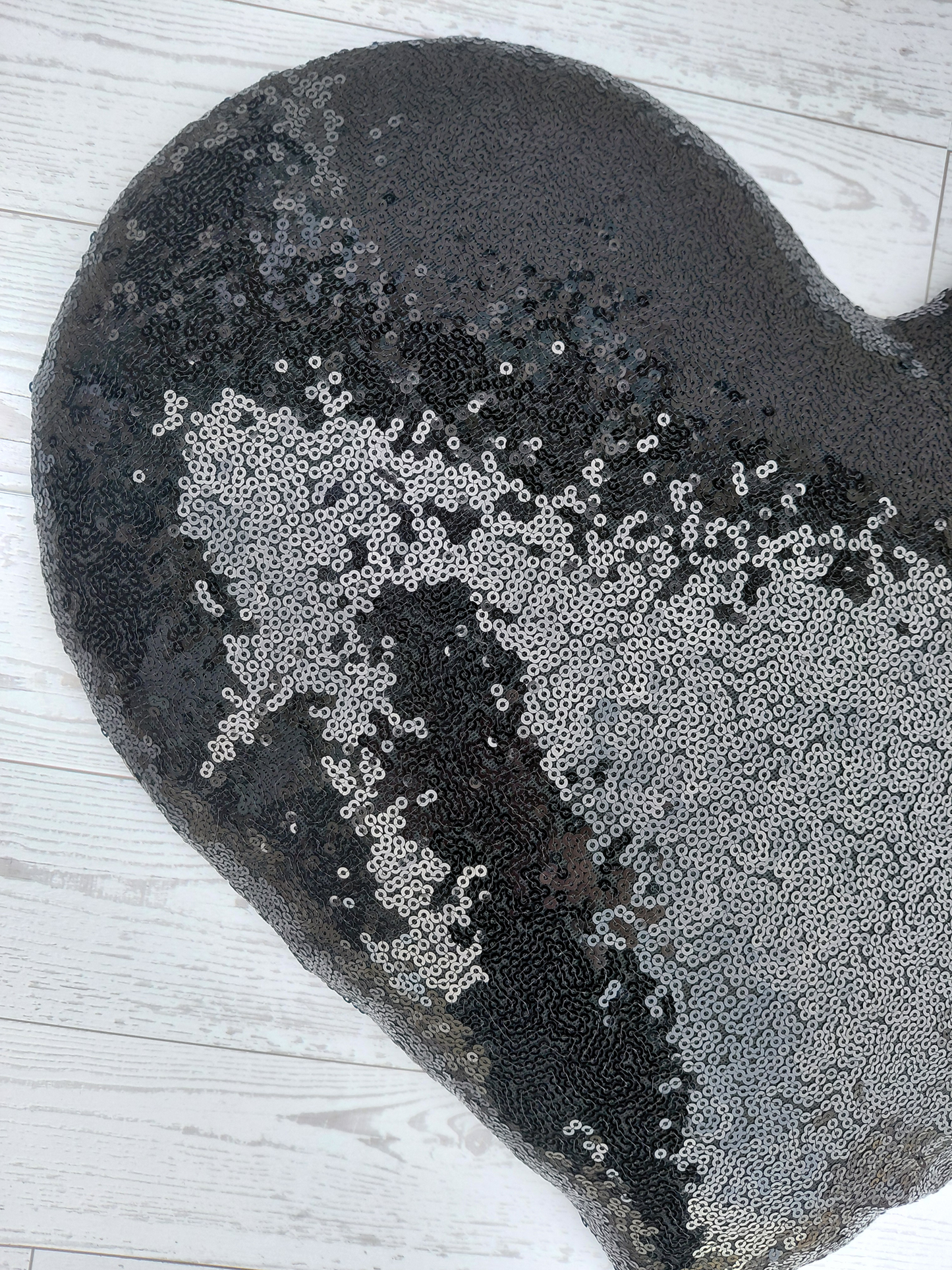 Black Sequin Heart Wreath Attachment