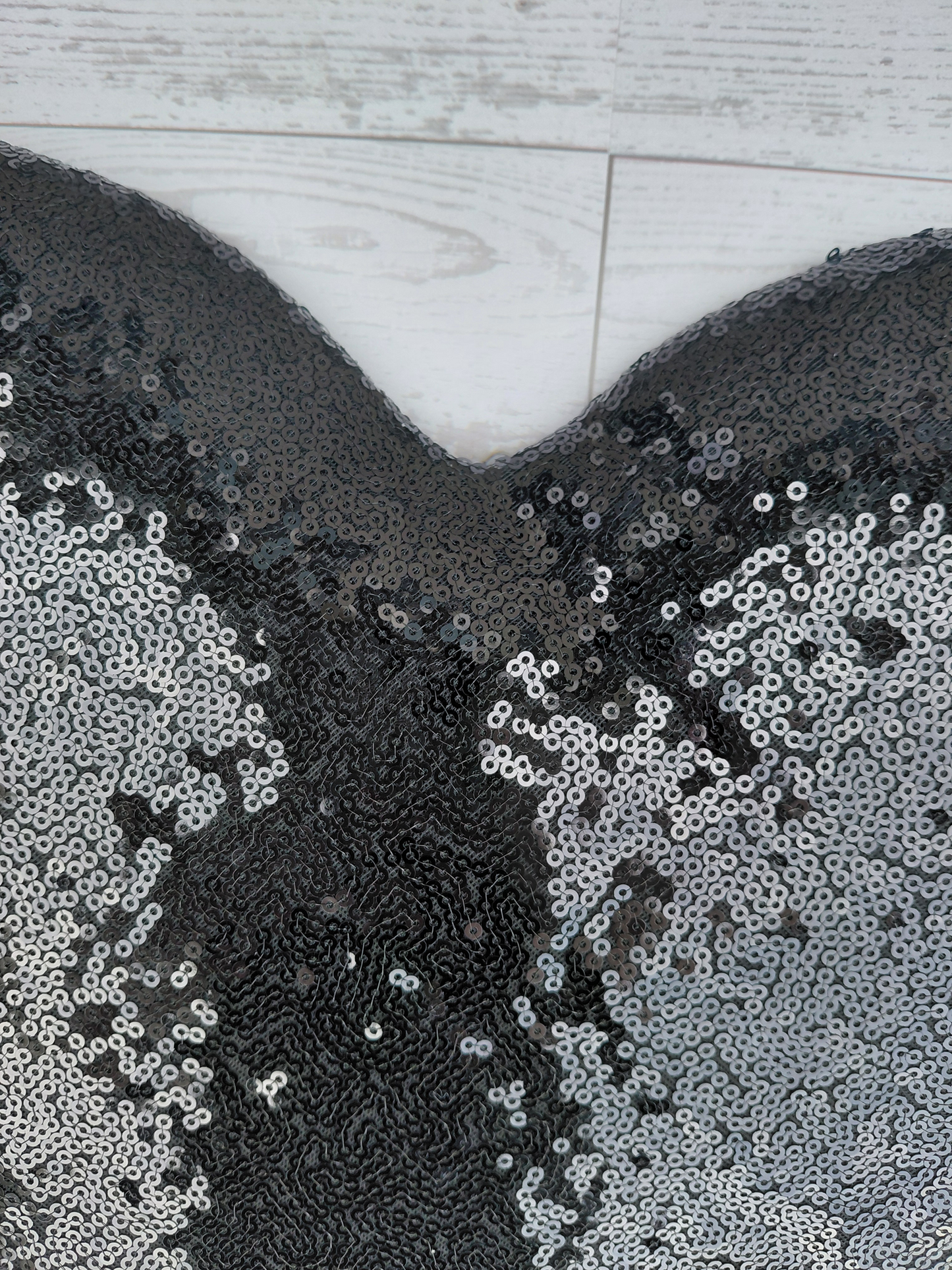 Black Sequin Heart Wreath Attachment