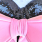 Black Sequin Bow Heart Wreath Attacment