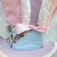 Pink and Blue Brocade Easter Bunny Hat Wreath Attachment