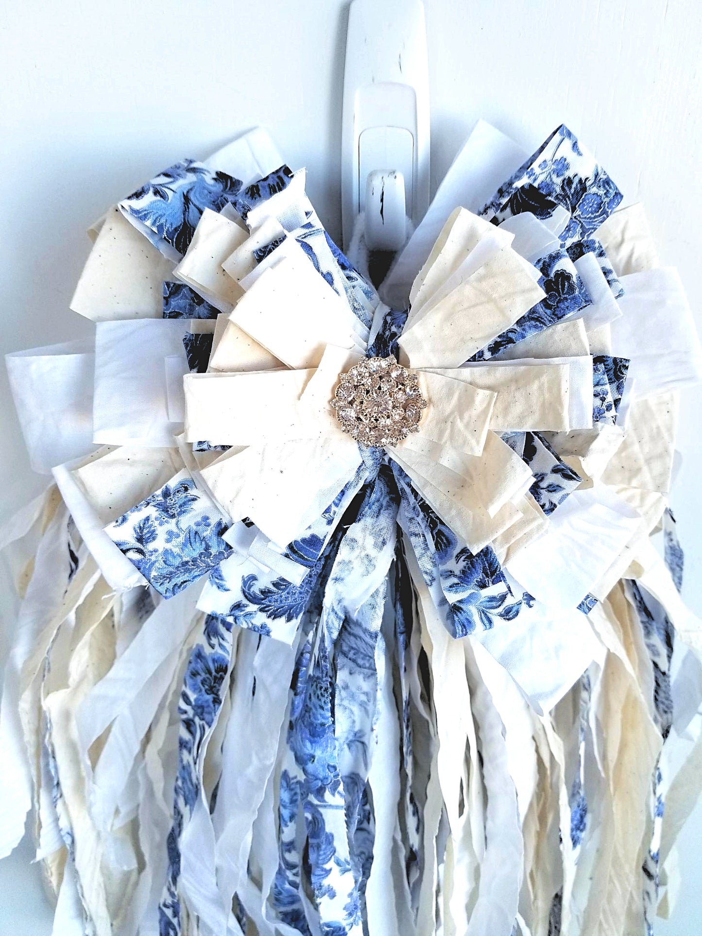 Blue White Chinoiserie Rag Bow