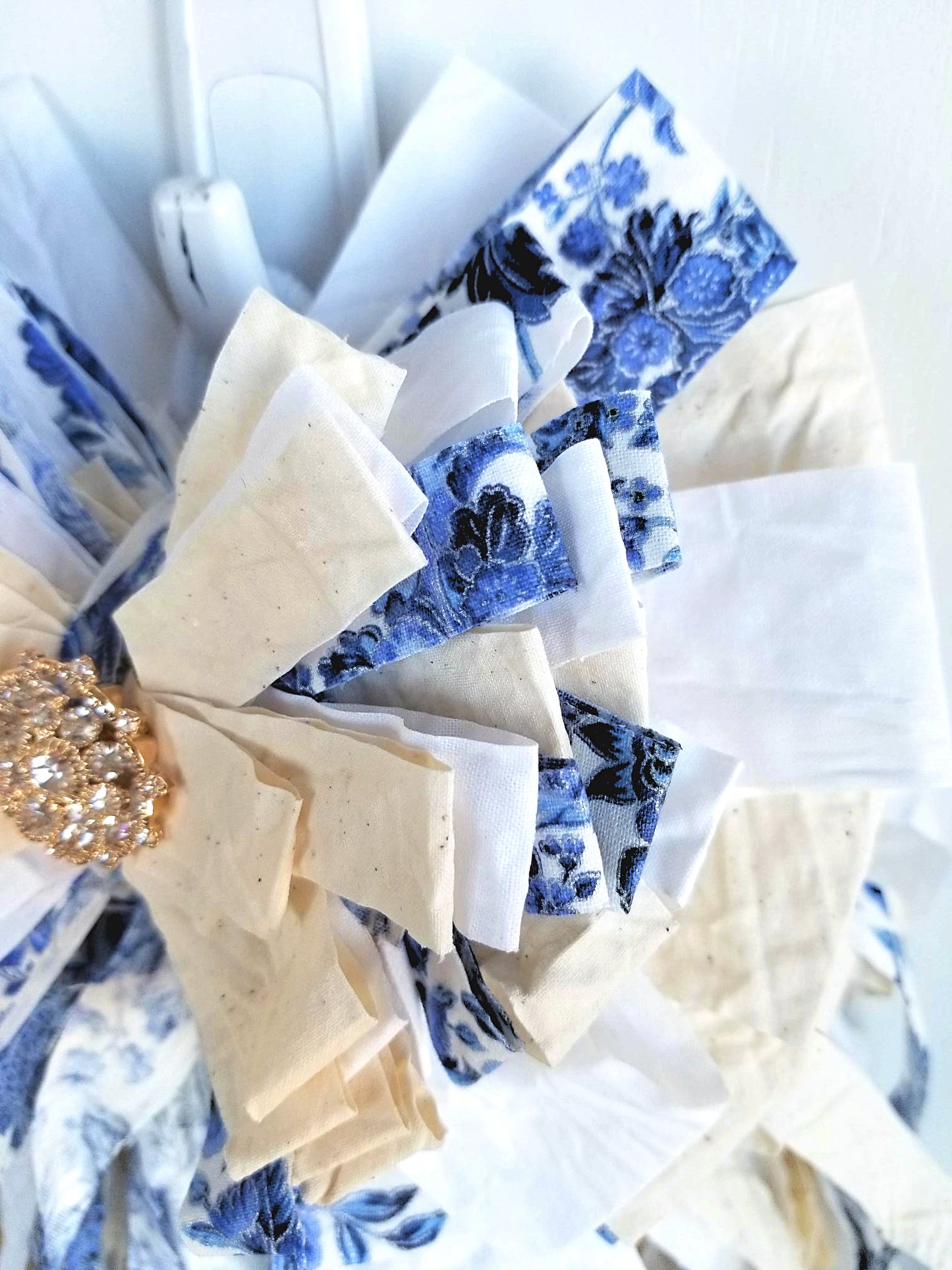 Blue White Chinoiserie Rag Bow