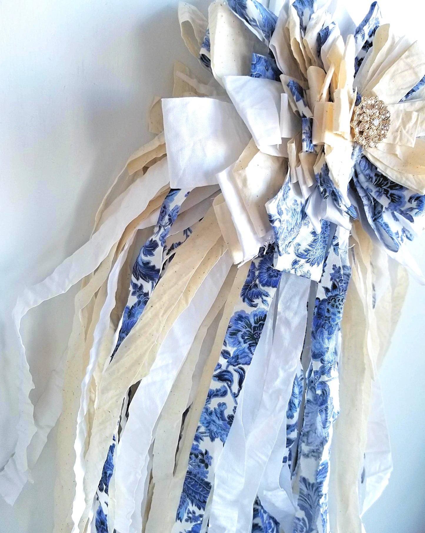 Blue White Chinoiserie Rag Bow