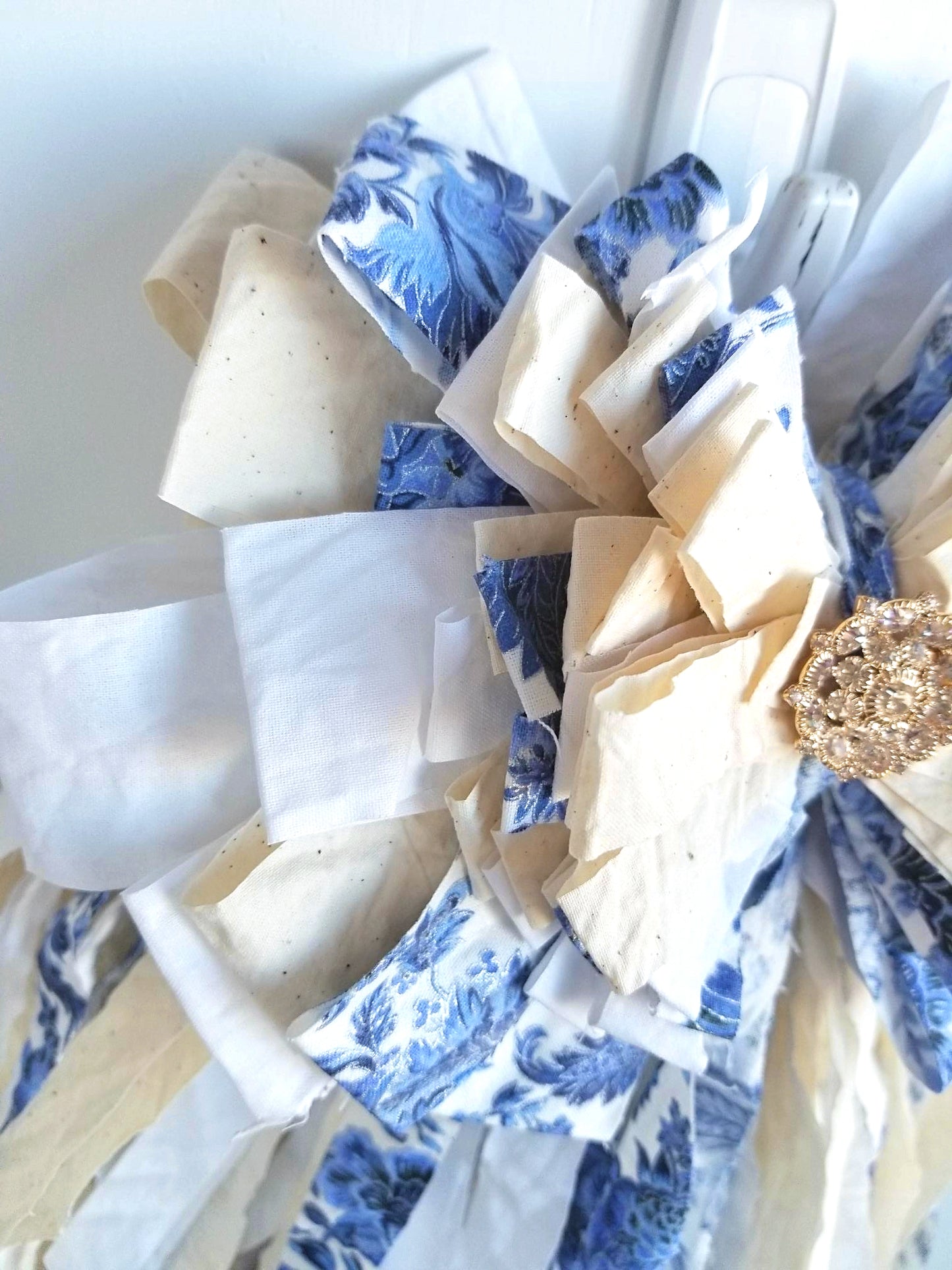 Blue White Chinoiserie Rag Bow