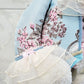 Blue Pink Brocade Victorian Easter Bunny Wreath Attachment