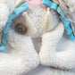 Blue Pink Brocade Victorian Easter Bunny Wreath Attachment