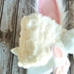 White Fake Fur Bunny Rabbit Wired Fabric Bow