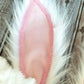 White Fake Fur Bunny Rabbit Wired Fabric Bow