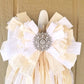 White Cream Rag Bow