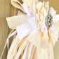 White Cream Rag Bow