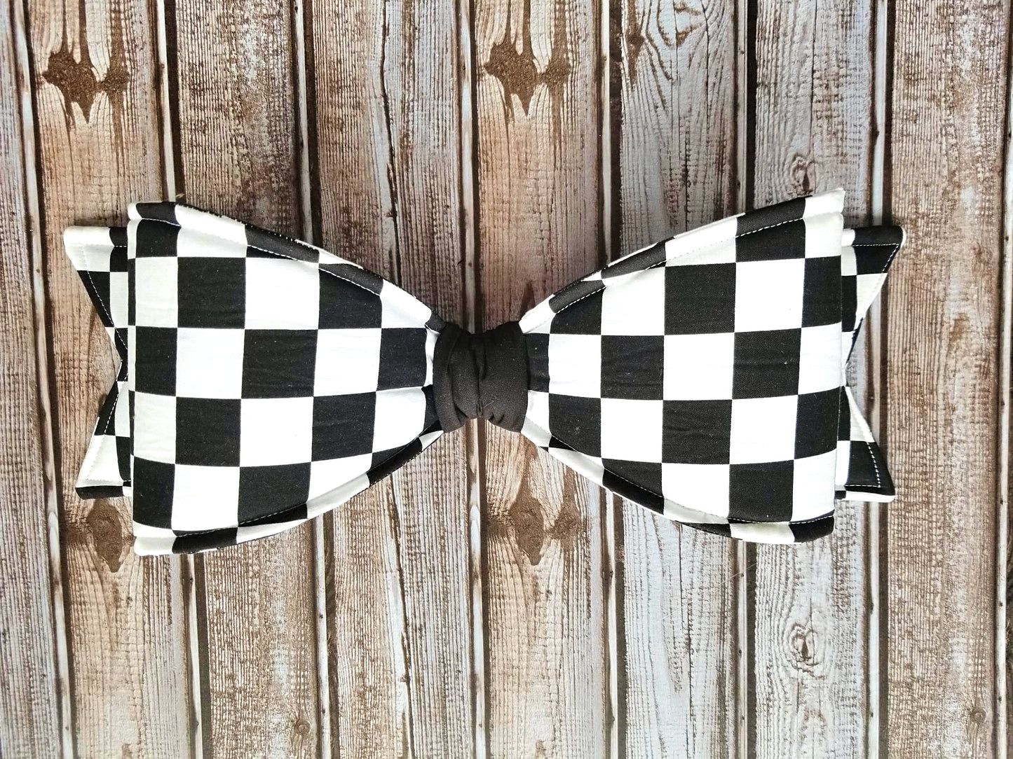 Checkered Wired Fabric Bow