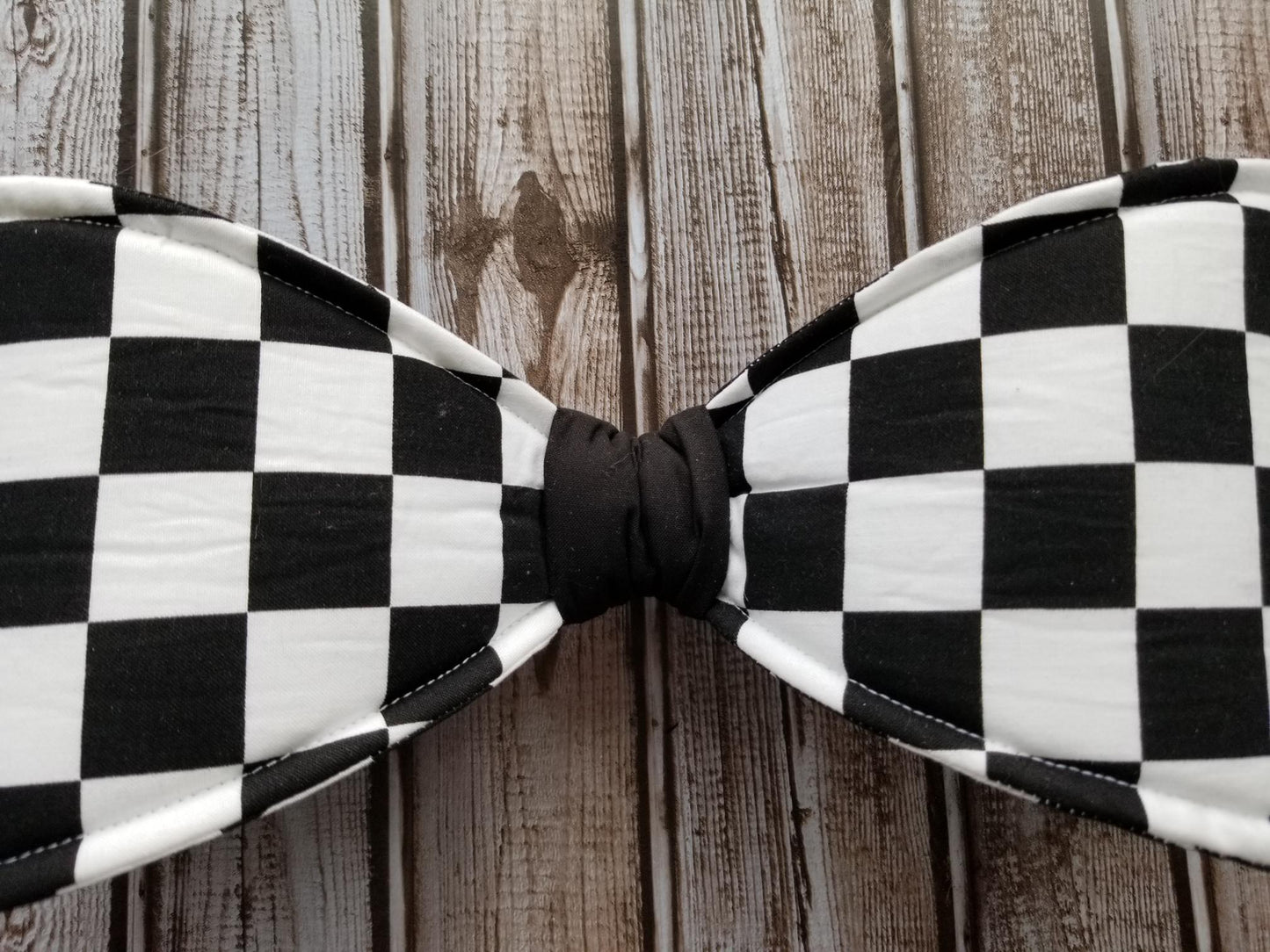 Checkered Wired Fabric Bow