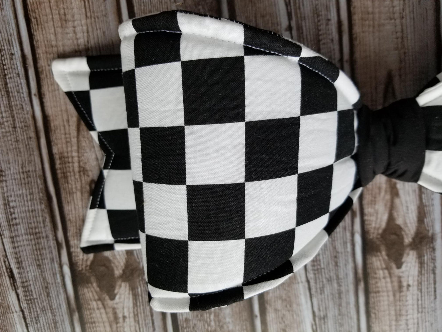 Checkered Wired Fabric Bow