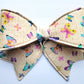 Pastel Butterfly Wired Fabric Bow