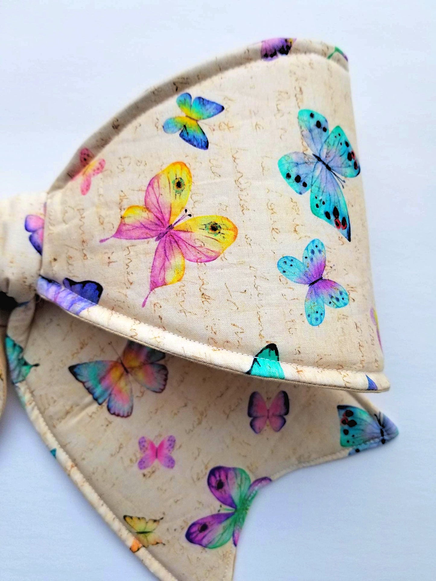 Pastel Butterfly Wired Fabric Bow