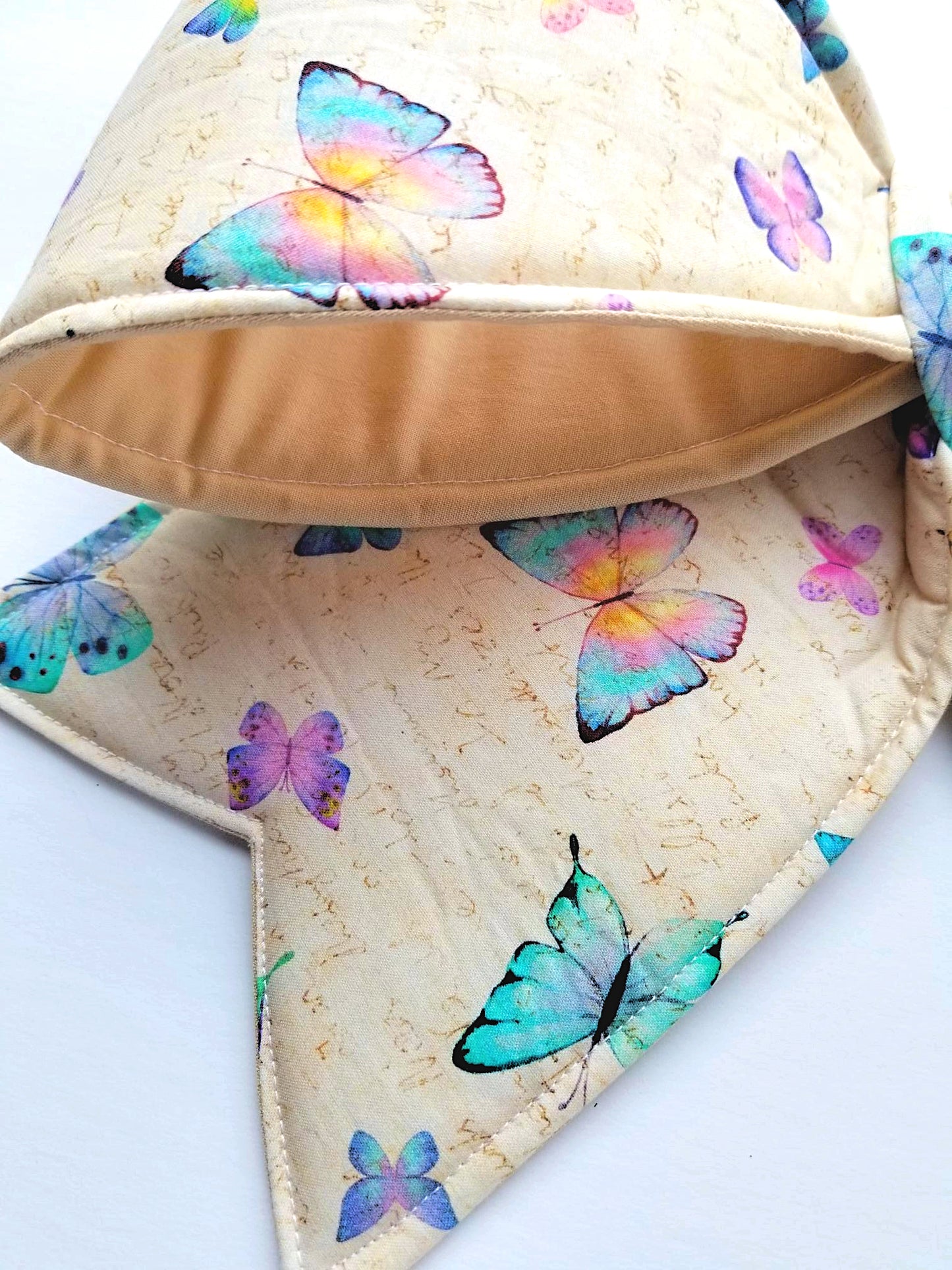 Pastel Butterfly Wired Fabric Bow