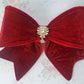 Red Velvet Wired Fabric Bow