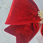 Red Velvet Wired Fabric Bow