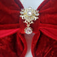 Red Velvet Wired Fabric Bow
