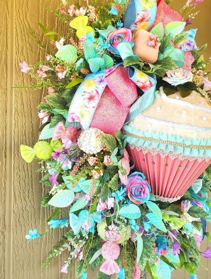 Large Cupcake Spring Wreath