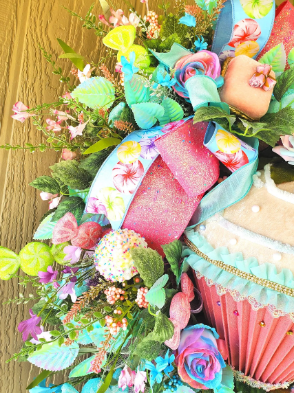 Large Cupcake Spring Wreath