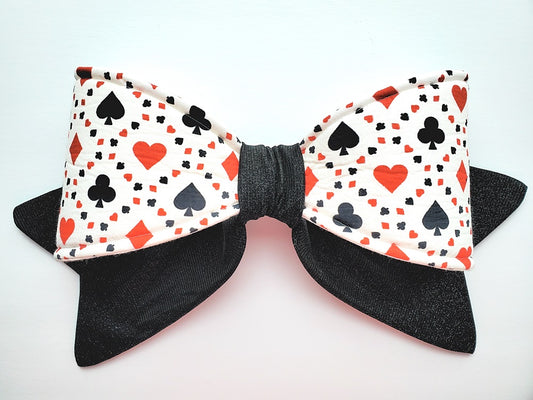 Playing Card Wired Fabric Bow