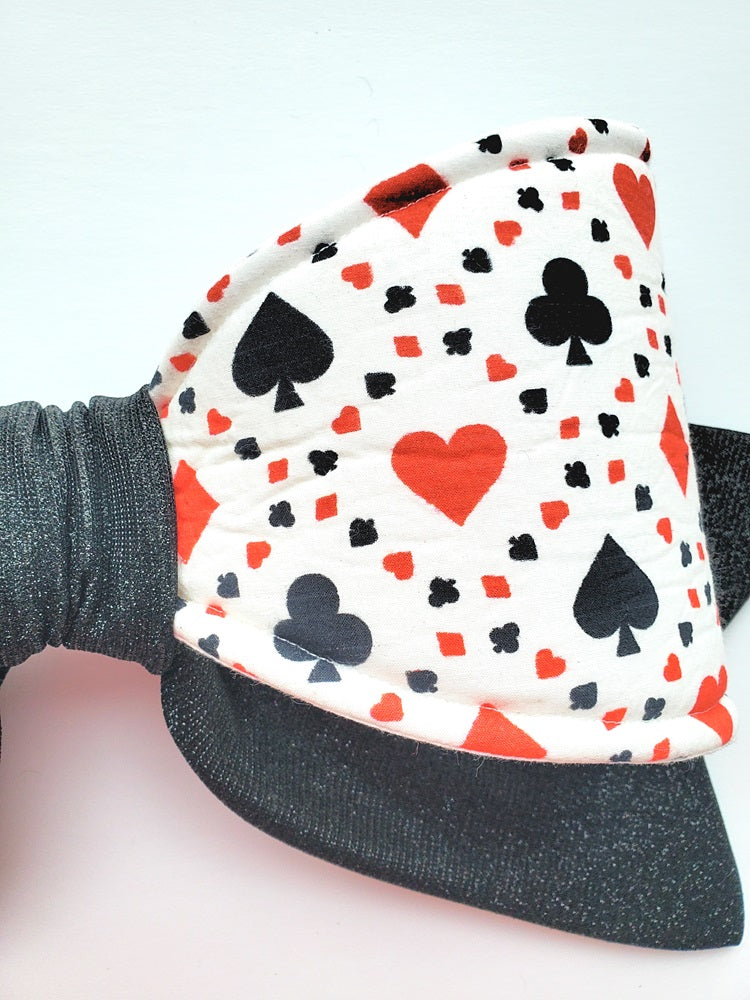 Playing Card Wired Fabric Bow
