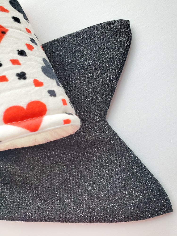 Playing Card Wired Fabric Bow