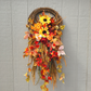 Fall Grapevine Wall Basket with Sunflowers, Fall Foliage, Fall Wall Decor, fall decor home decor Rustic Fall Wall Hanger, Fall Decor