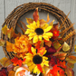 Fall Grapevine Wall Basket with Sunflowers, Fall Foliage, Fall Wall Decor, fall decor home decor Rustic Fall Wall Hanger, Fall Decor