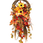 Fall Grapevine Wall Basket with Sunflowers, Fall Foliage, Fall Wall Decor, fall decor home decor Rustic Fall Wall Hanger, Fall Decor