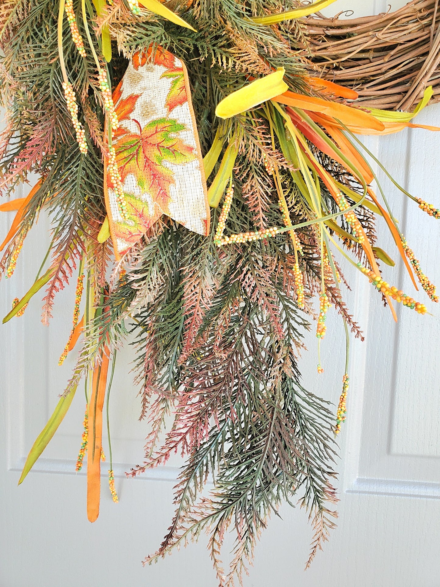 Personalized Fall Hydrangea Grapevine Wreath