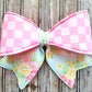Checkered Spring Wired Fabric Bow