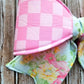 Checkered Spring Wired Fabric Bow